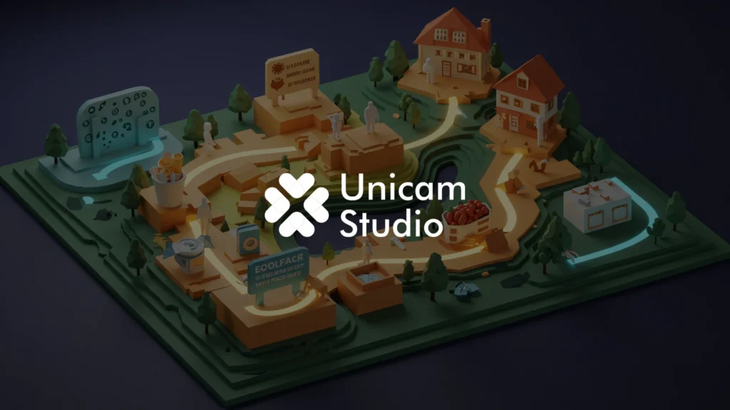 Vendor Video 3D Factory Process: Unicam Studio. Visualisasi 3D detail alur pabrik. Efektif untuk pelatihan, pemasaran, optimalisasi industri.