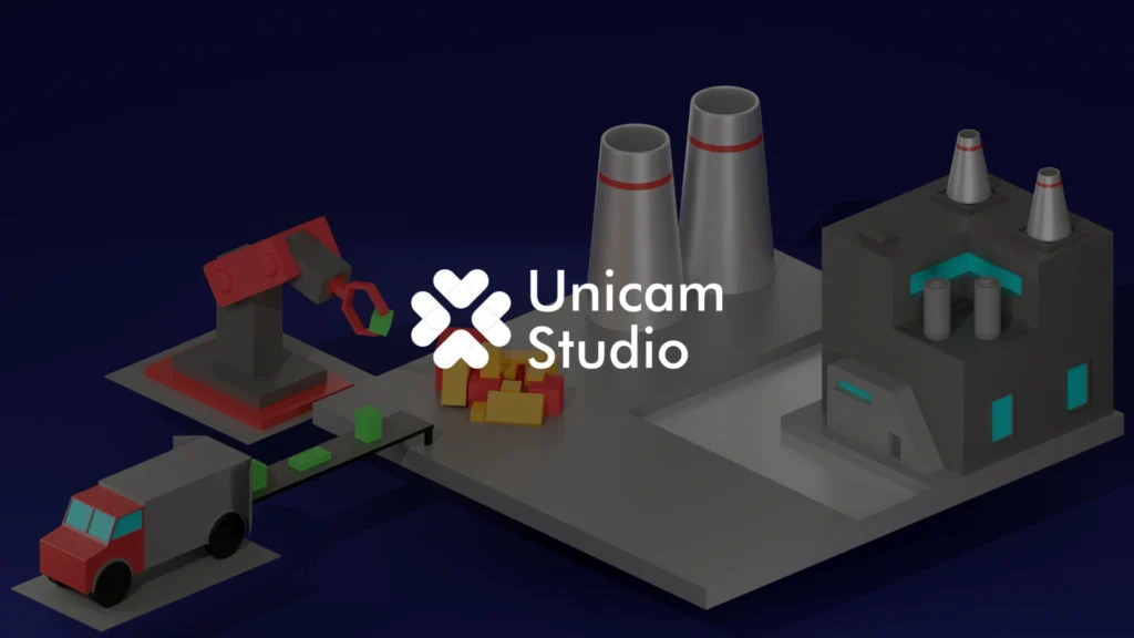 Vendor Video 3D Factory Process Surabaya oleh Unicam Studio. Visualisasi 3D pabrik meningkatkan pelatihan dan efisiensi industri.