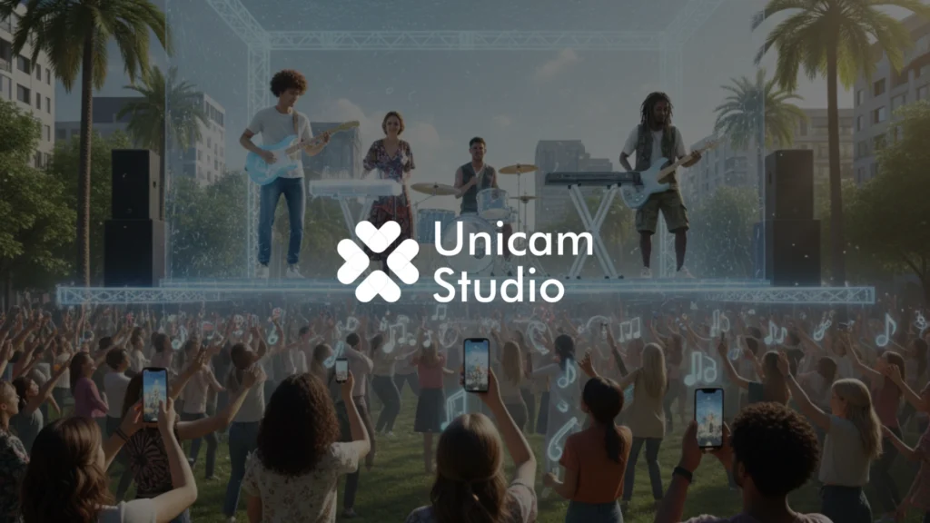 Vendor 3D AR Konser Musik Cilegon Unicam Studio. Visual konser imersif dengan teknologi AR 3D dan layanan film production profesional.