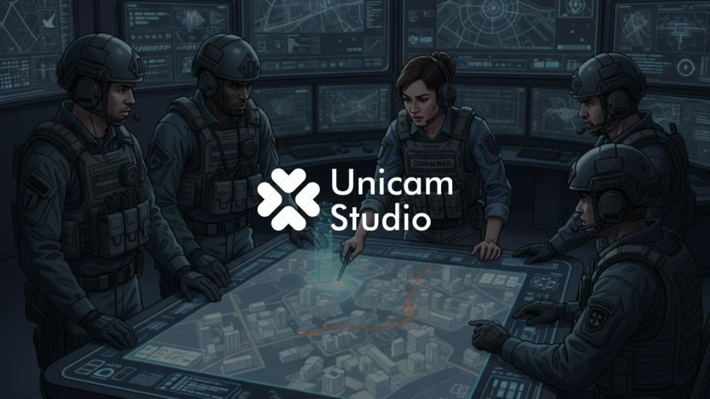 Vendor Video 2D Tactical Simulation Karawang. Unicam Studio: Ahli animasi 2D, safety induction, dan film production industri profesional.
