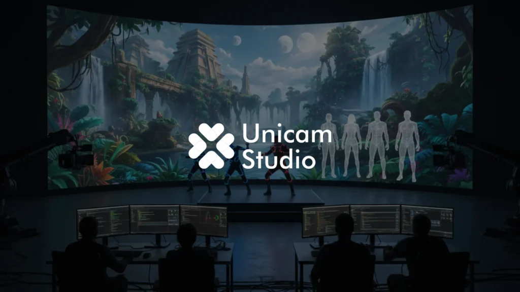 Tingkatkan kualitas konten Anda: Real Time 3D Visual Production Depok dari Unicam Studio. Produksi video AI, animasi, dan iklan lebih cepat.